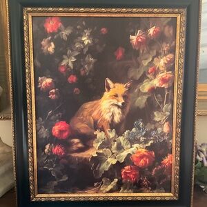 Large Giclee on canvas of fox, newly framed